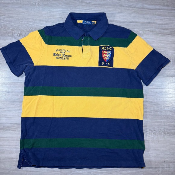 Polo Ralph Lauren Striped Lions Crest Shirt Athletic Division Multicolor SZ  2XL - Picture 2 of 7